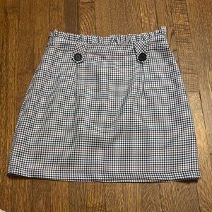 Topshop Black and White Checkered Mini Skirt